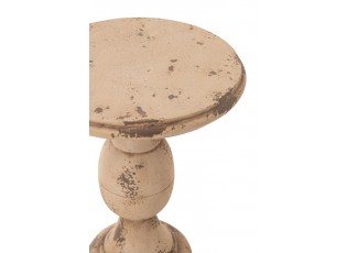 Béžový antik odkládací stůl Antiqou - Ø 41*58 cm