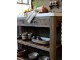 Hnědý antik servírovací stůl s mramorovou deskou Grimaud - 120*60*97 cm Chic Antique