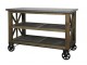 Hnědý antik dřevěný vozík ostrůvek na kolečkách se zinkovou deskou Anoa - 120*60*90 cm Chic Antique