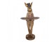 Zlatá antik dekorace králík s podnosem - 19*15*52 cm Clayre & Eef