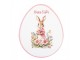 Dekorační plastový velikonoční talíř ve tvaru vajíčka Happy Easter - 35*29*1 cm Clayre & Eef