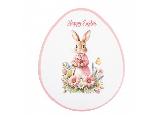 Dekorační plastový velikonoční talíř ve tvaru vajíčka Happy Easter - 35*29*1 cm