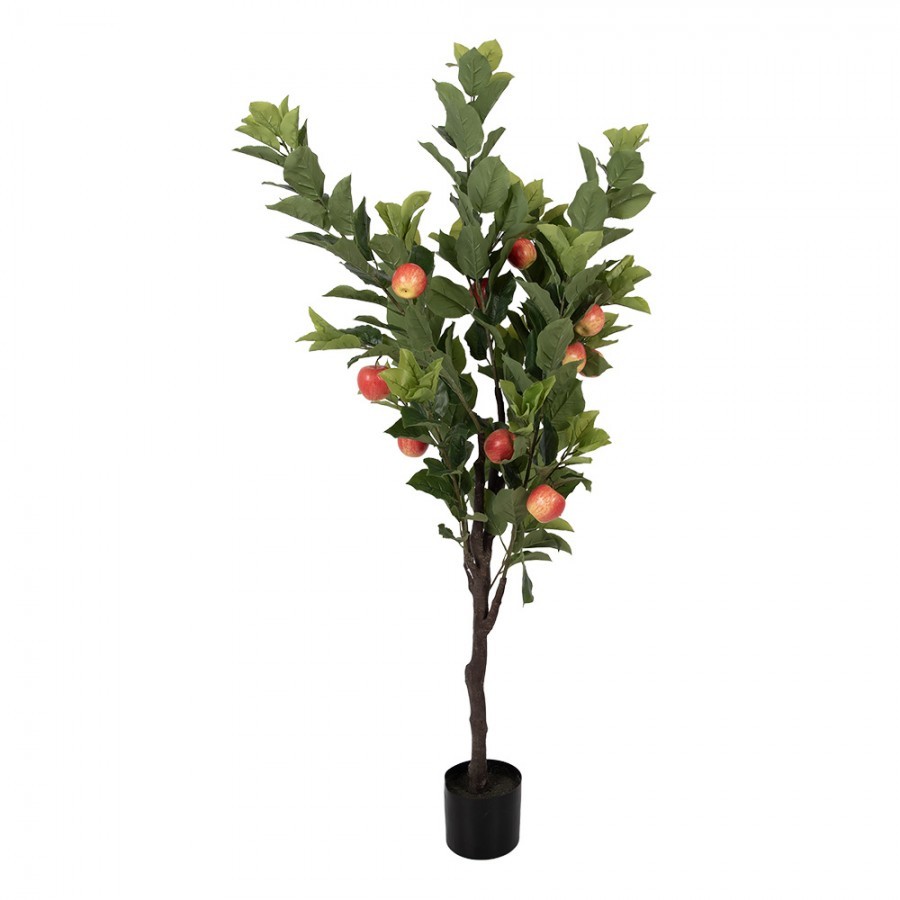 Dekorační strom jabloň s jablíčky s růžovými květy Tree Apple - 30*30*150 cm