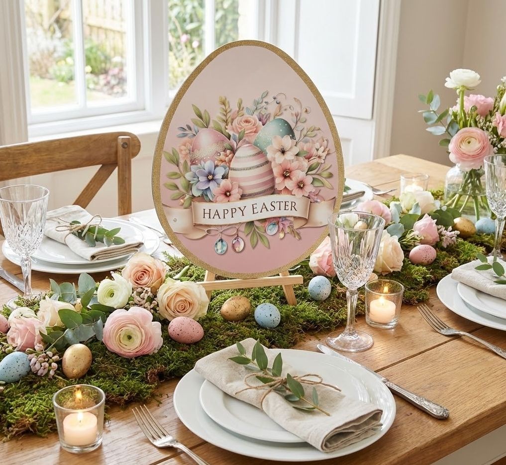 Dekorační plastový velikonoční talíř ve tvaru vajíčka Happy Easter - 35*29*1 cm Clayre & Eef Dekorační plastový velikonoční talíř ve tvaru vajíčka Happy Easter - 35*29*1 cm Clayre & Eef
