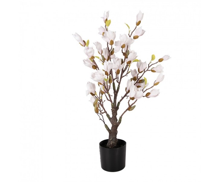 Dekorační stromek Magnolia s narůžovělými květy - 20*20*75 cm Clayre & Eef