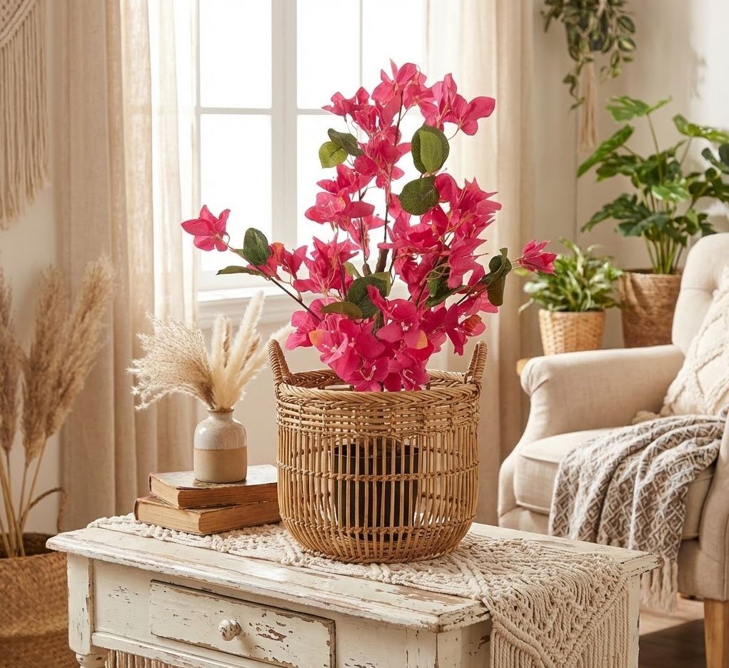 Stromek s růžovými květy Bougainvillea Tree - 25*25*60 cm Clayre & Eef Stromek s růžovými květy Bougainvillea Tree - 25*25*60 cm Clayre & Eef