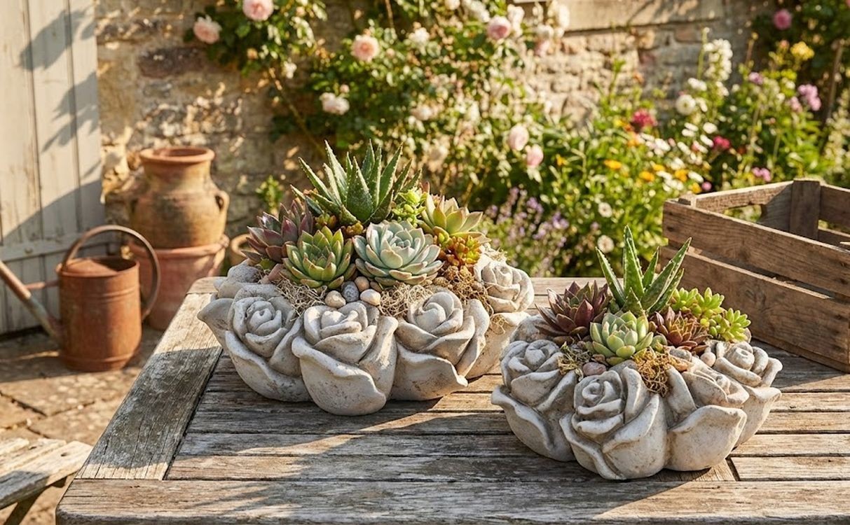 Cementový květináč mísa s růžemi Saint antique Rose - 24*24*9 cm daan kromhout Cementový květináč mísa s růžemi Saint antique Rose - 24*24*9 cm daan kromhout