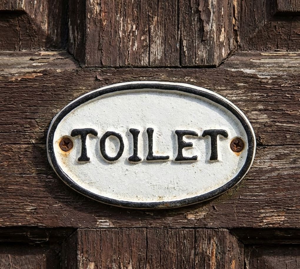 Bílo-černá antik litinová cedulka Toilet - 10*1*6 cm Clayre & Eef Bílo-černá antik litinová cedulka Toilet - 10*1*6 cm Clayre & Eef