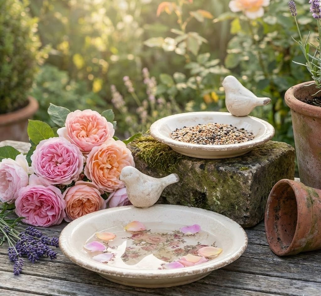 Béžové keramické krmítko pro ptáčky s růžemi Rosien M - Ø 21*10 cm Clayre & Eef Béžové keramické krmítko pro ptáčky s růžemi Rosien M - Ø 21*10 cm Clayre & Eef