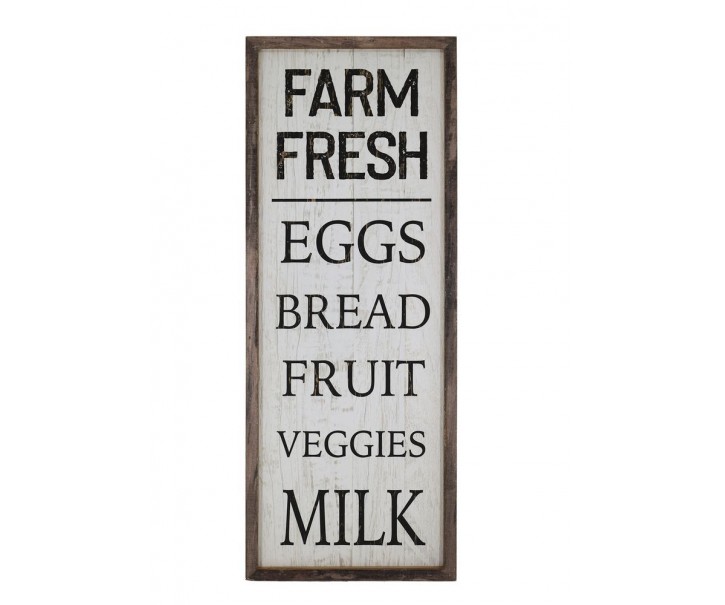 Nástěnná dřeváná cedule Farm Fresh – 30*2,5*81 cm Chic Antique