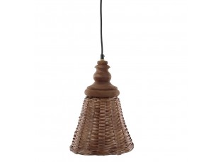 Přírodní antik závěsné světlo lampa z proutěného ratanu - Ø 22*32cm/ E27/ 25W