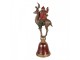 Vánoční dekorace figurka Santa na sobovi stojící na zvonku - 24*20*63 cm Clayre & Eef