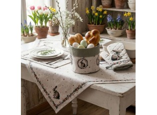 6ks bavlněné prostírání na stůl se zajícem Natural Linen Easter - 48*35 cm