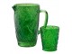 Zelený skleněný džbán kolibřík Hummin Bird - 19*12*19 cm / 1000 ml J-Line by Jolipa