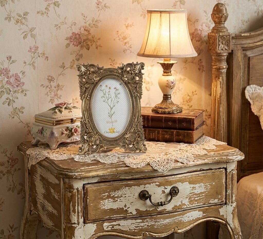Zlatý antik fotorámeček s květy Romantique - 16*3*21 cm / 10*15 cm Clayre & Eef Zlatý antik fotorámeček s květy Romantique - 16*3*21 cm / 10*15 cm Clayre & Eef