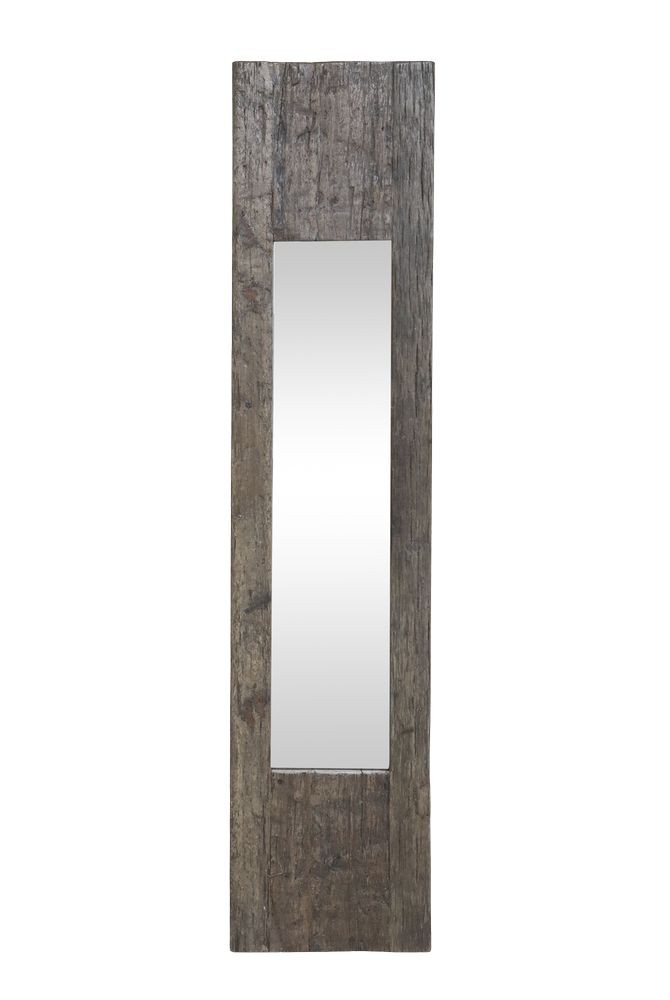 Antik nástěnné zrcadlo z recyklovaného dřeva Grimaud - 26*3*122 cm