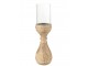 Malovaný dřevěný kulatý svícen s korálky Mango wood - Ø 13*46 cm J-Line by Jolipa