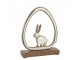 Stříbrná antik dekorace králík na podstavci - 19*4*24 cm J-Line by Jolipa