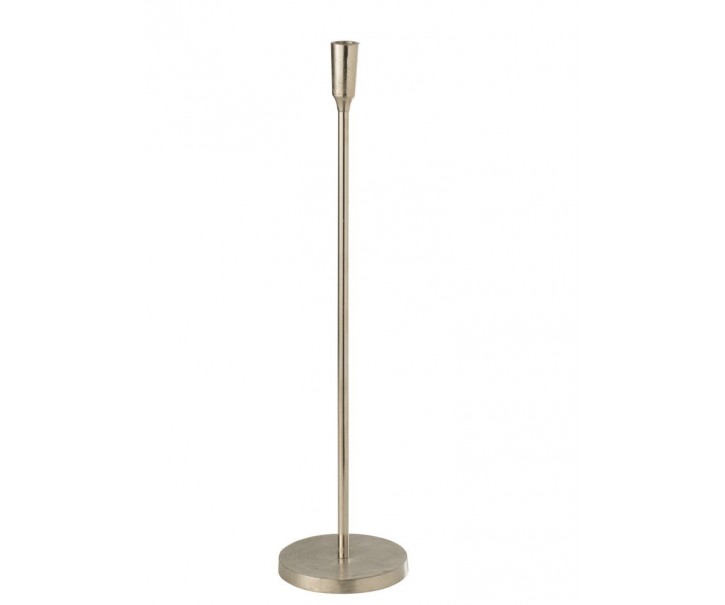 Stříbrný raw vysoký svícen na úzkou svíčku Norry silver - Ø 15*61cm J-Line by Jolipa