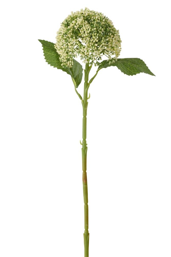 Bílo-zelená dekorační květina Hortenzie Annabelle - 12*12*42 cm