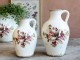 Béžová antik keramická váza s květy a ouškem Florac - Ø 16*26 cm Chic Antique