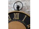 Černé antik kovové nástěnné hodiny Café de France – Ø 35*5,5 cm/ 1*AA Chic Antique