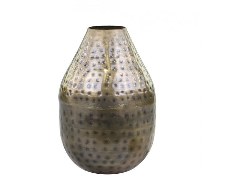 Mosazná antik kovová dekorační váza Tiana - Ø 10*15 cm Chic Antique