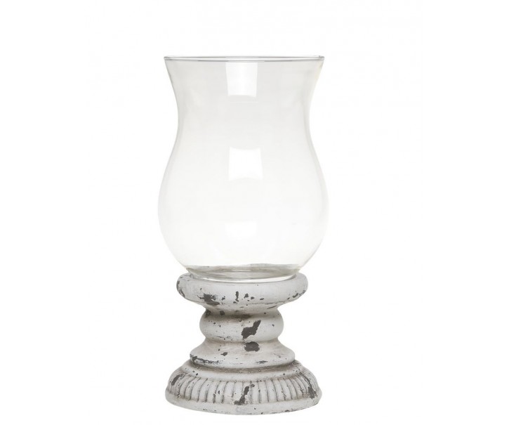 Krémový antik dekorační svícen na úzkou svíčku Livia - Ø 9*11 cm Chic Antique