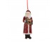 Vánoční závěsná ozdoba Santa Claus s koníkem - 4*3*11 cm Clayre & Eef