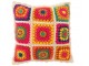 Barevný háčkovaný květovaný polštář Croche - 45*15*45 cm J-Line by Jolipa