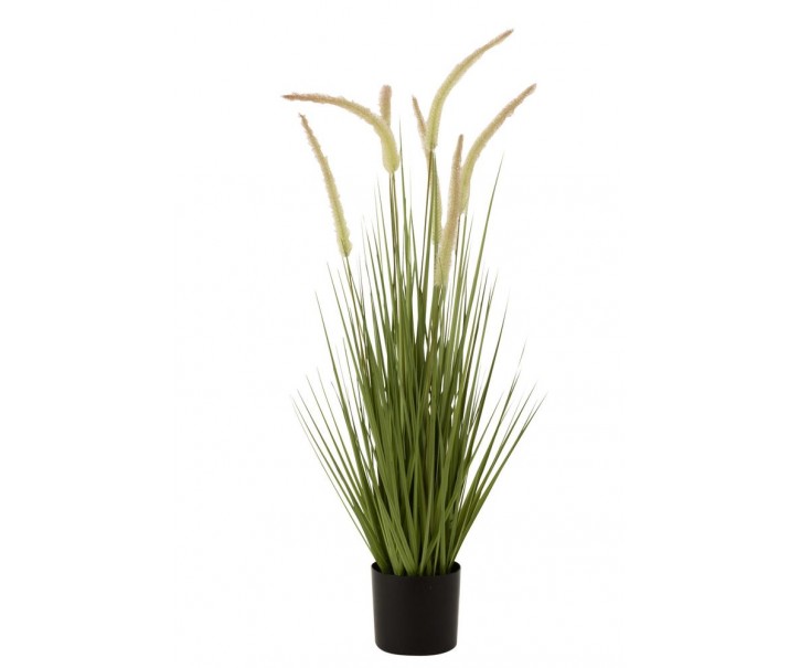 Dekorativní okrasná tráva v květináči - 11*90 cm J-Line by Jolipa