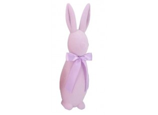 Fialkový veliký zajíc s mašlí Bunny Easter Flock XL - 20*20*70 cm