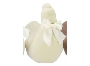 Béžová gigantická velikonoční slepice s mašlí Chicken Easter Flock XL - 38*29*42 cm