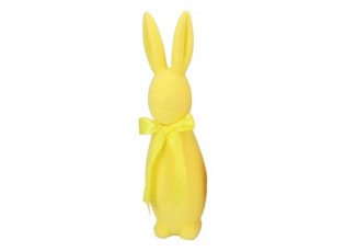 Žlutý veliký zajíc s mašlí Bunny Easter Flock XL - 20*20*70 cm