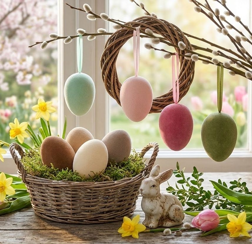 Set 4ks závěsné velikonoční vejce Egg Easter Flock - Ø 7*10 cm daan kromhout Set 4ks závěsné velikonoční vejce Egg Easter Flock - Ø 7*10 cm daan kromhout