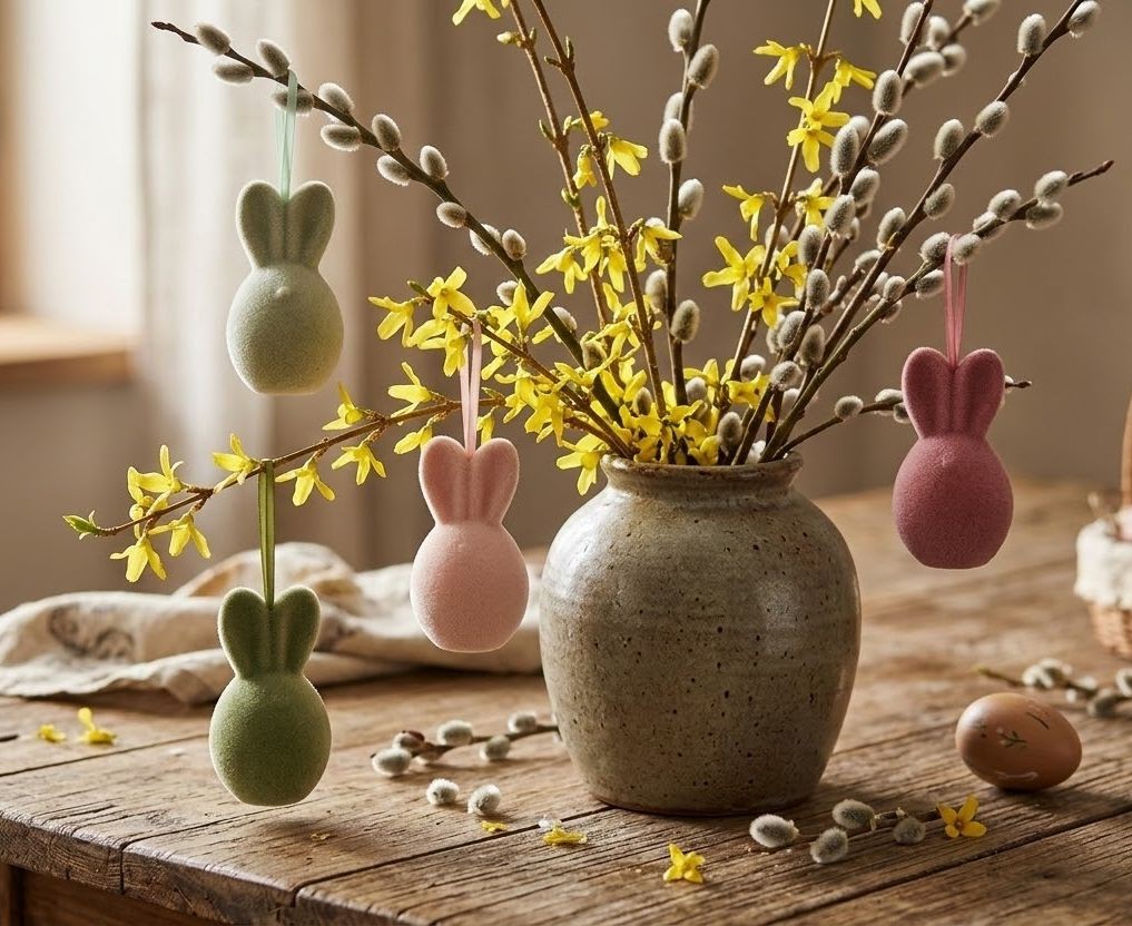Set 4ks závěsné velikonoční vejce s oušky Egg Easter Flock - Ø 8*14 cm daan kromhout Set 4ks závěsné velikonoční vejce s oušky Egg Easter Flock - Ø 8*14 cm daan kromhout
