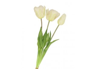Kytice 3ks bílých realistických tulipánů Tulips - 45 cm