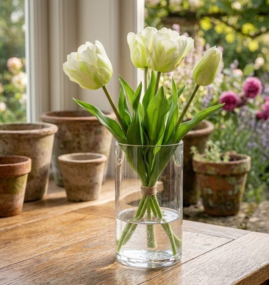 Kytice 3ks bílých realistických tulipánů Tulips - 45 cm daan kromhout Kytice 3ks bílých realistických tulipánů Tulips - 45 cm daan kromhout