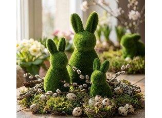 Zelená dekorativní figurka králíka Rabbit Flock Green L - Ø 10*25 cm