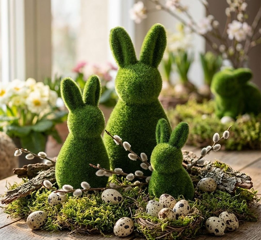 Zelená dekorativní figurka králíka Rabbit Flock Green L - Ø 10*25 cm Clayre & Eef Zelená dekorativní figurka králíka Rabbit Flock Green L - Ø 10*25 cm Clayre & Eef