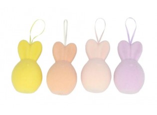 Set 4ks pastelové velikonoční vejce s oušky Egg Easter Flock - Ø 8*14 cm