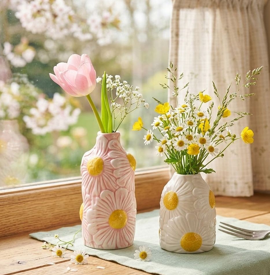Růžová keramická vázička s reliéfem květů Jane Flower - Ø 7*16 cm daan kromhout Růžová keramická vázička s reliéfem květů Jane Flower - Ø 7*16 cm daan kromhout