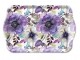Bílý melaminový tácek s fialovými sasankami Purple Dream - 13*21 cm Ostatn&iacute;