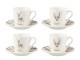 Set 4ks bílo-hnědý hrnek s jelenem v krabičce Coffee Deer - Ø 11*6 cm / 80ml J-Line by Jolipa