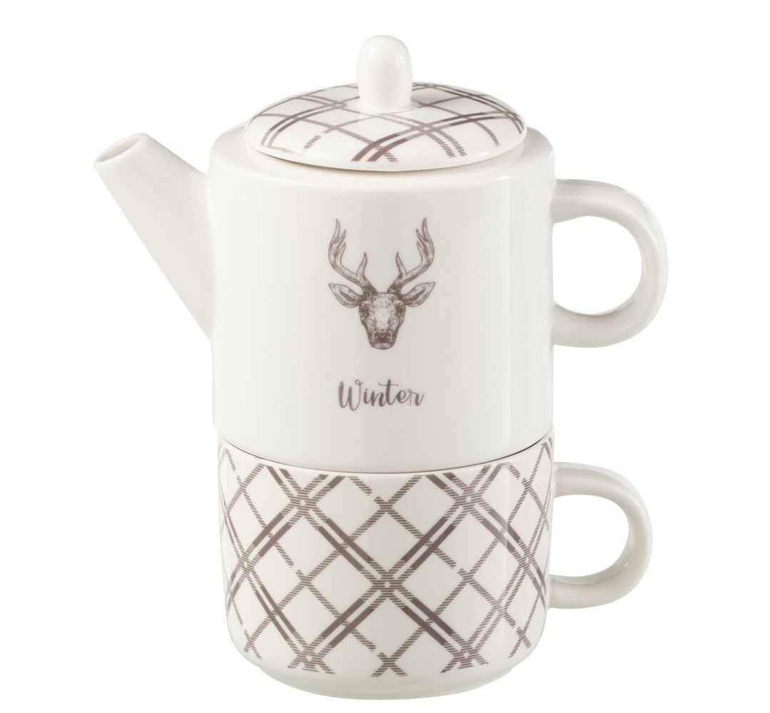 Tea for One s jelenem v krabičce Coffee Deer - 20*9*18 cm / 450/ 200 ml