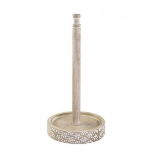 Stojan na kuchyňské utěrky z mangového dřeva s řezbami Tours - 18*36 cm