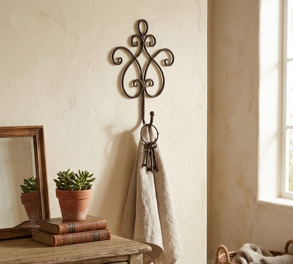 Hnědý nástěnný kovový háček ornament - 15*5*22 cm Clayre & Eef Hnědý nástěnný kovový háček ornament - 15*5*22 cm Clayre & Eef