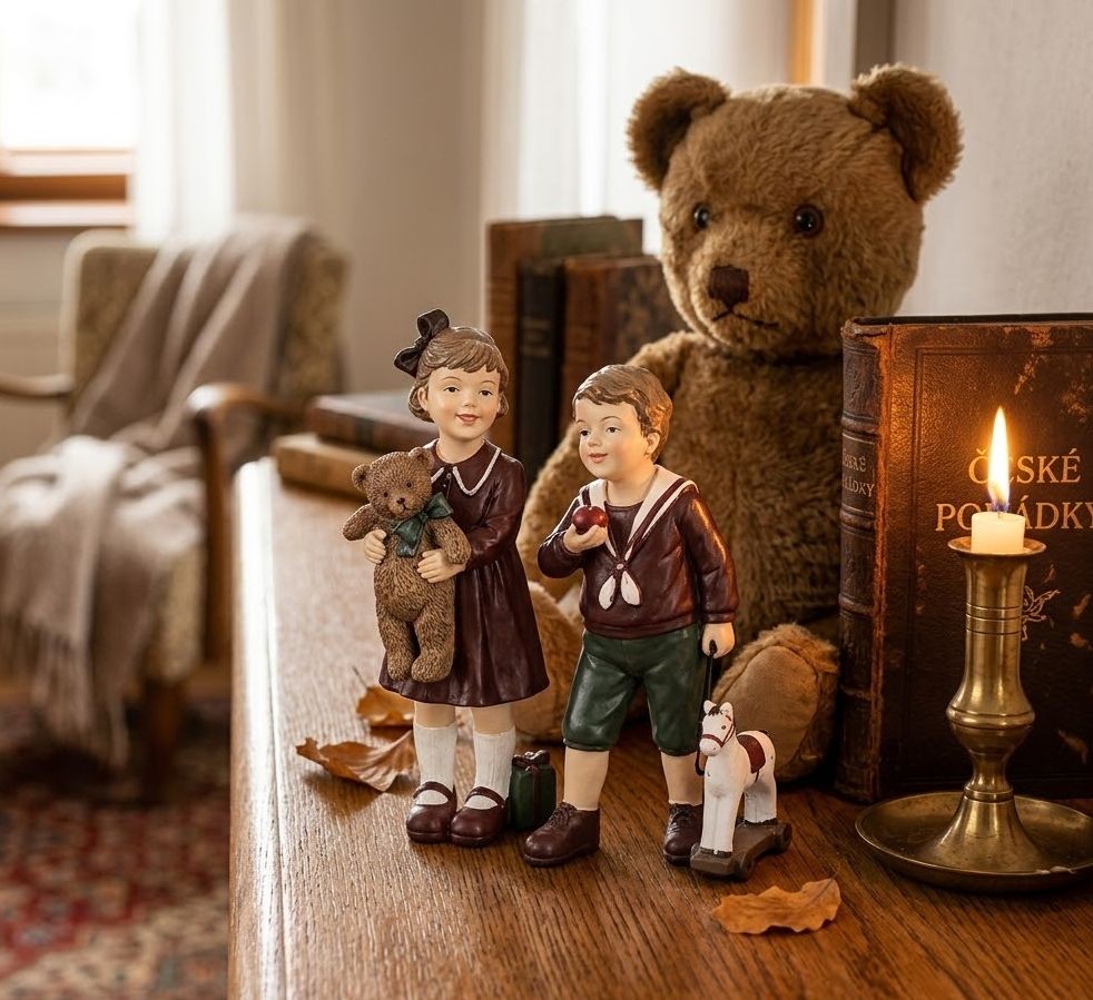 Dekorace figurka chlapec s jablíčkem a koníkem - 6*5*15 cm Clayre & Eef Dekorace figurka chlapec s jablíčkem a koníkem - 6*5*15 cm Clayre & Eef