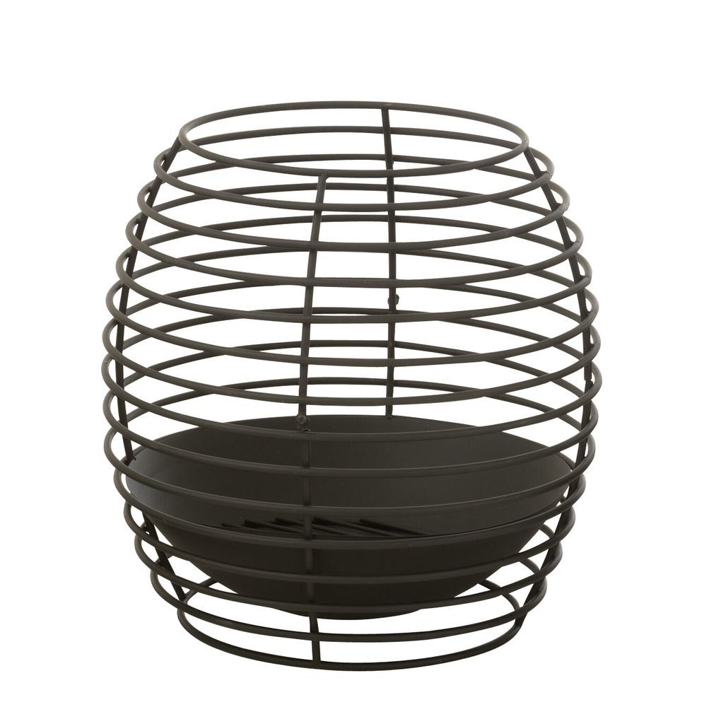 Černo-hnědé železné kulaté ohniště Tippo - Ø 50*50 cm
