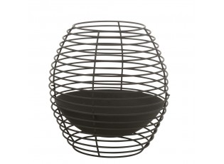 Černo-hnědé železné kulaté ohniště Tippo - Ø 60*60 cm